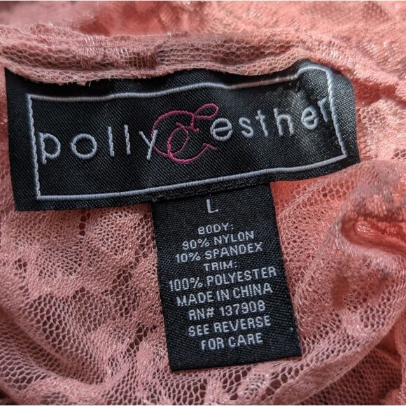 Polly Esther Cardigan Cover Up Pink Long Knit Crochet Bohemian Beach Large - Picture 10 of 10